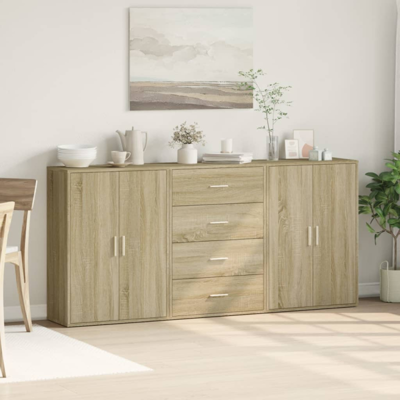 Sideboards 3 Stk. Sonoma-Eiche 60x31x84 cm Holzwerkstoff
