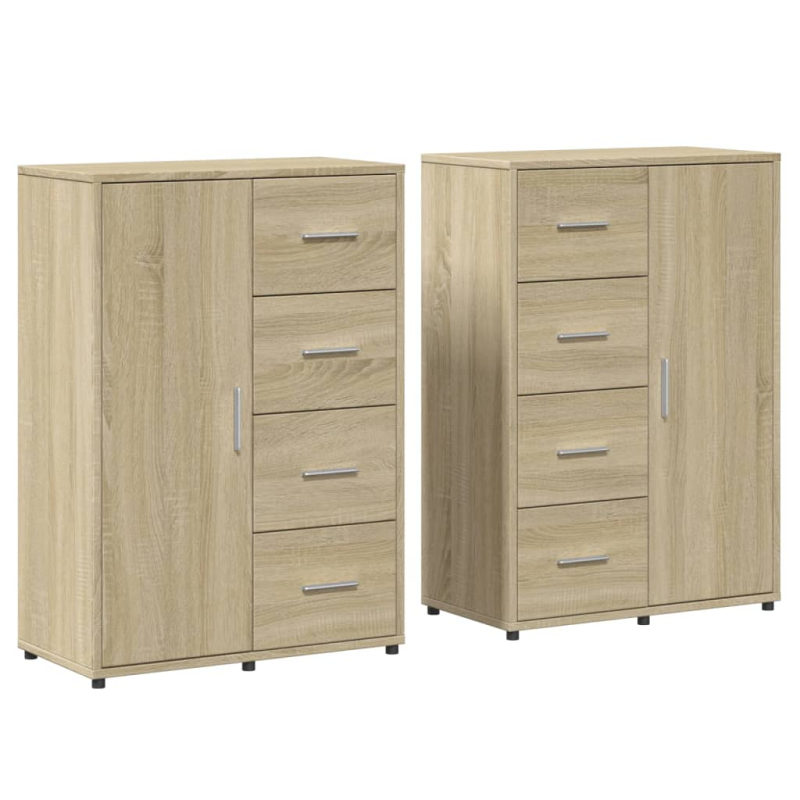 Sideboards 2 Stk. Sonoma-Eiche 60x31x84 cm Holzwerkstoff