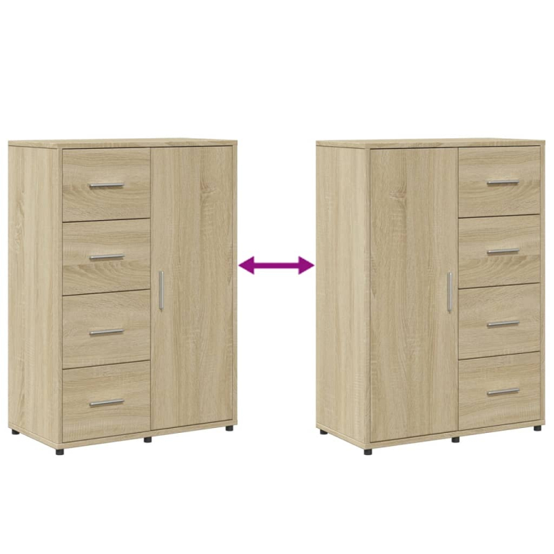 Sideboards 2 Stk. Sonoma-Eiche 60x31x84 cm Holzwerkstoff