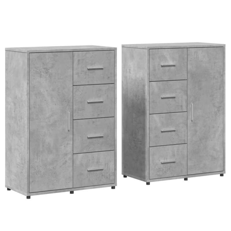Sideboards 2 Stk. Betongrau 60x31x84 cm Holzwerkstoff