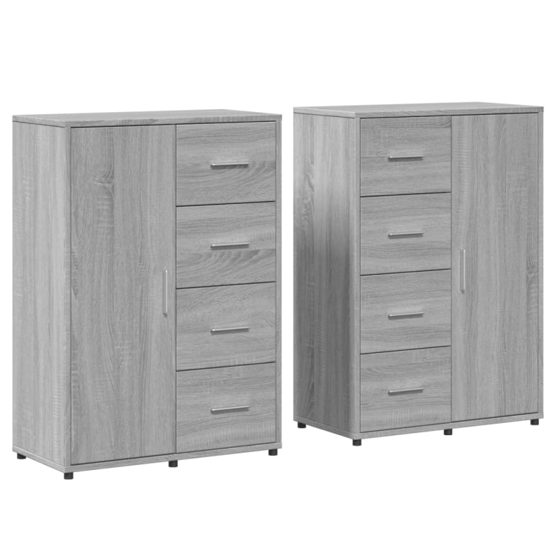 Sideboards 2 Stk. Grau Sonoma 60x31x84 cm Holzwerkstoff