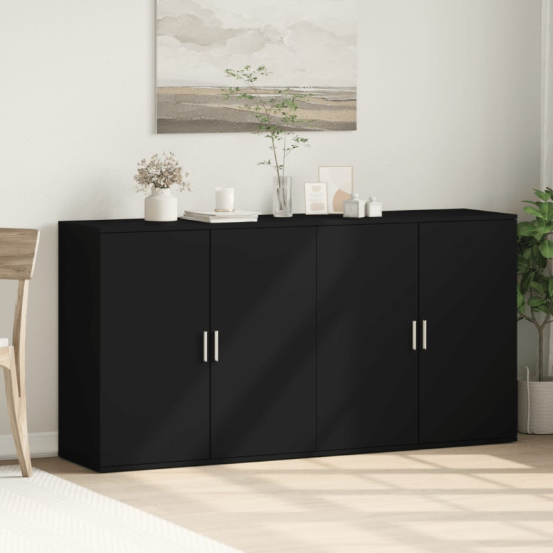 Sideboards 2 Stk. Schwarz 79x38x80 cm Holzwerkstoff