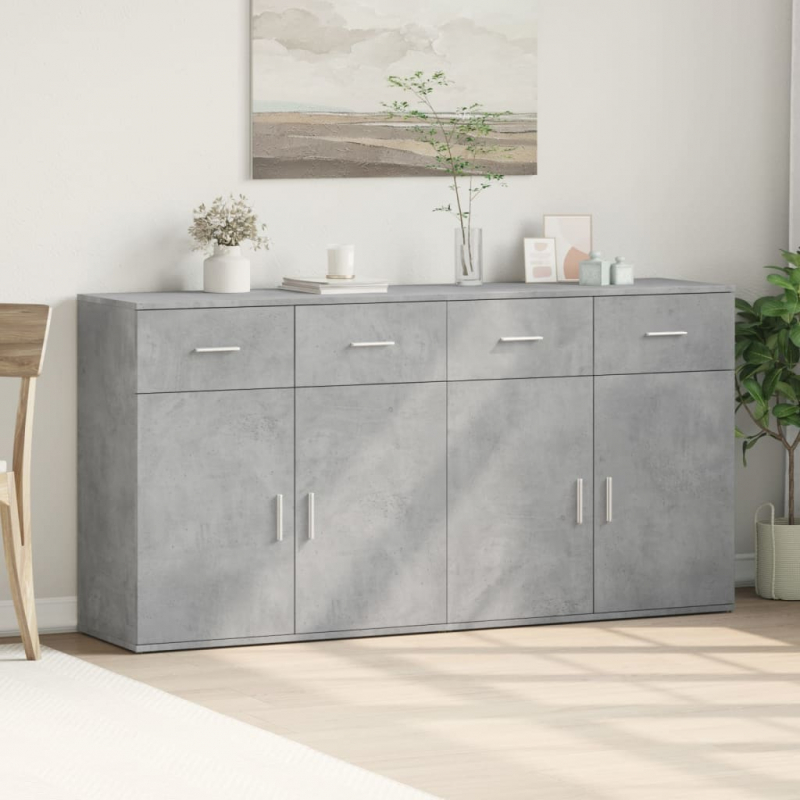 Sideboards 2 Stk. Betongrau 79x38x80 cm Holzwerkstoff