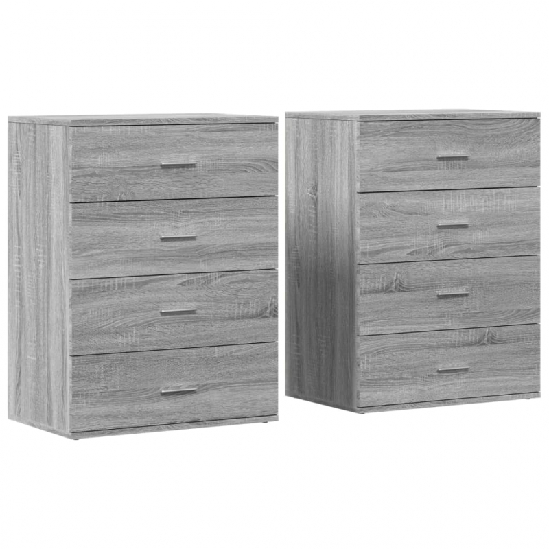 Sideboards 2 Stk. Grau Sonoma 60x39x80 cm Holzwerkstoff