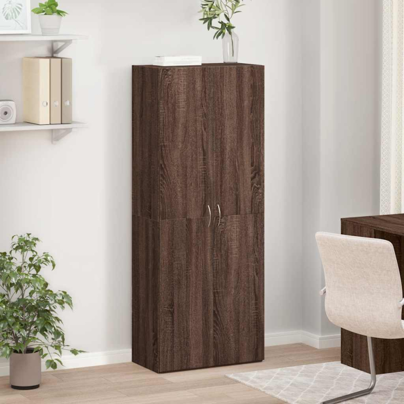 Aktenschrank Braun Eichen-Optik 60x32x153 cm Holzwerkstoff
