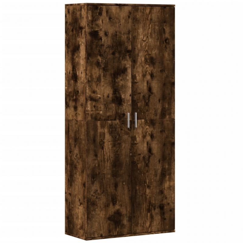 Highboard Räuchereiche 80x35x180 cm Holzwerkstoff