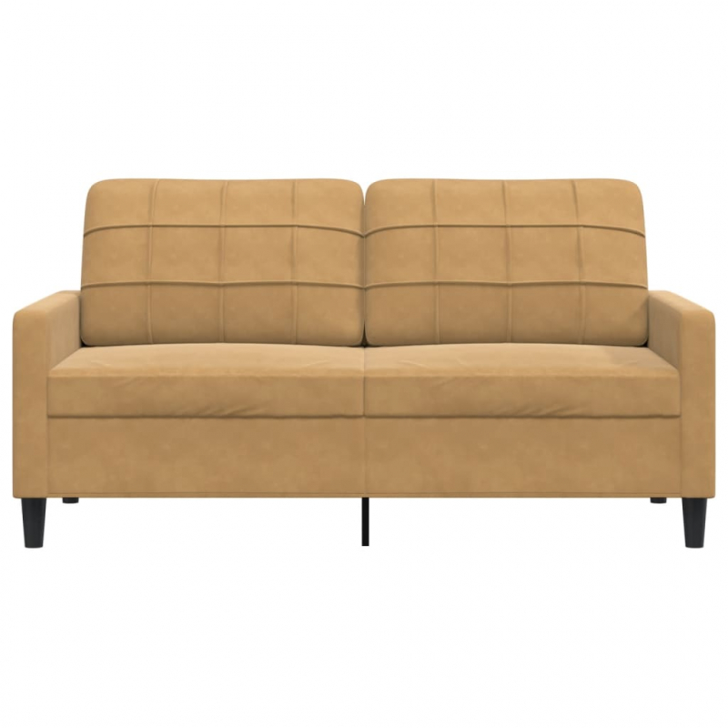 2-Sitzer-Sofa Braun 140 cm Samt