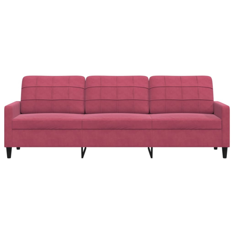 3-Sitzer-Sofa Weinrot 210 cm Samt