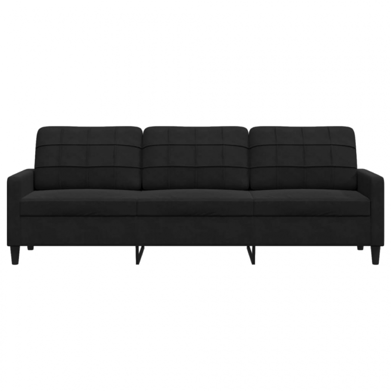 3-Sitzer-Sofa Schwarz 210 cm Samt