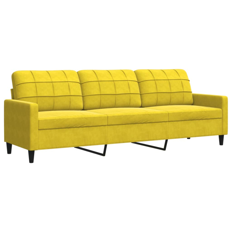 3-Sitzer-Sofa Gelb 210 cm Samt