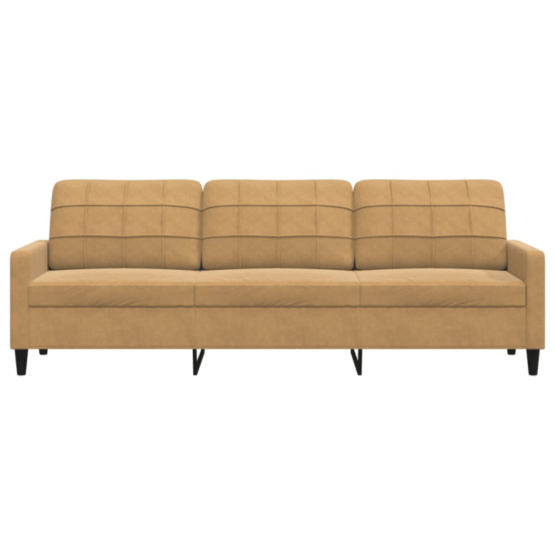 3-Sitzer-Sofa Braun 210 cm Samt