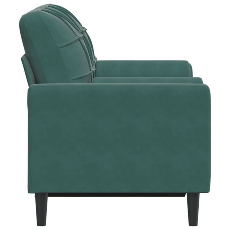 2-Sitzer-Sofa mit Zierkissen Dunkelgrün 120 cm Samt
