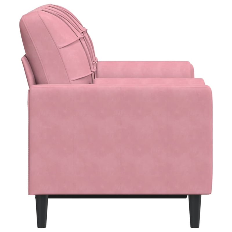2-Sitzer-Sofa mit Zierkissen Rosa 120 cm Samt