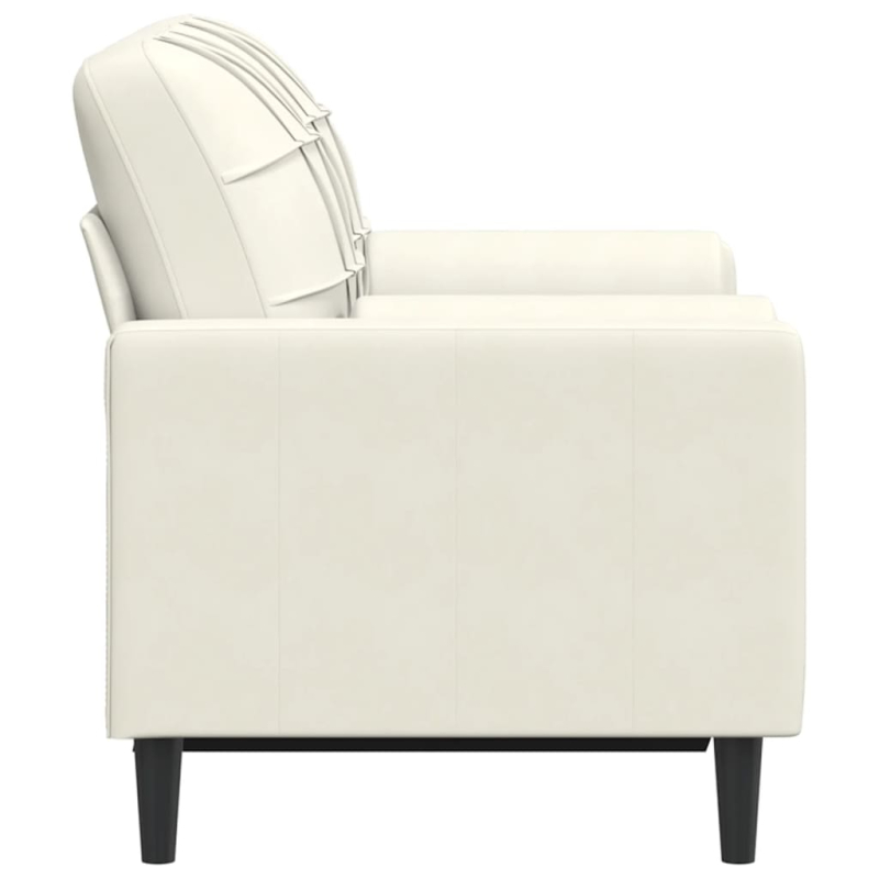 2-Sitzer-Sofa mit Zierkissen Creme 120 cm Samt