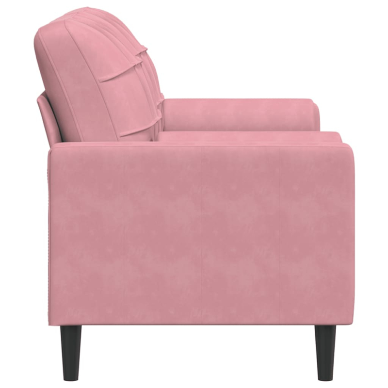 2-Sitzer-Sofa mit Zierkissen Rosa 140 cm Samt