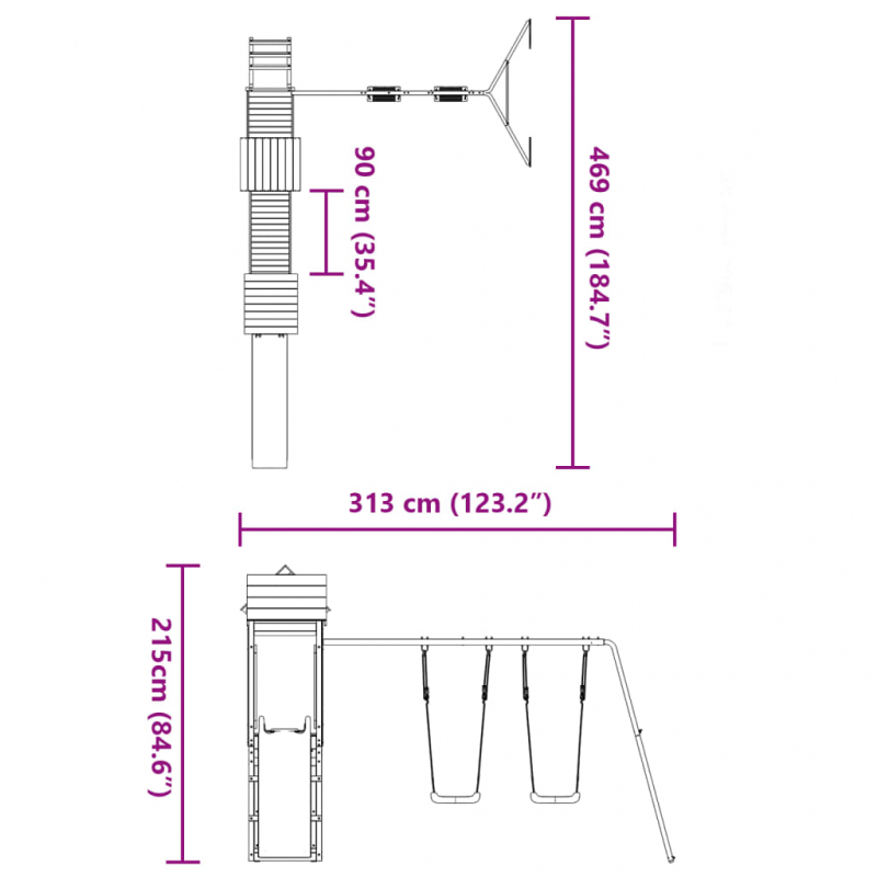 Spielturm Imprägniertes Kiefernholz