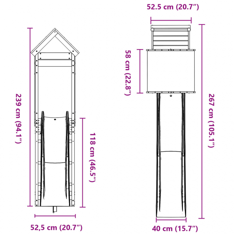 Spielturm Imprägniertes Kiefernholz