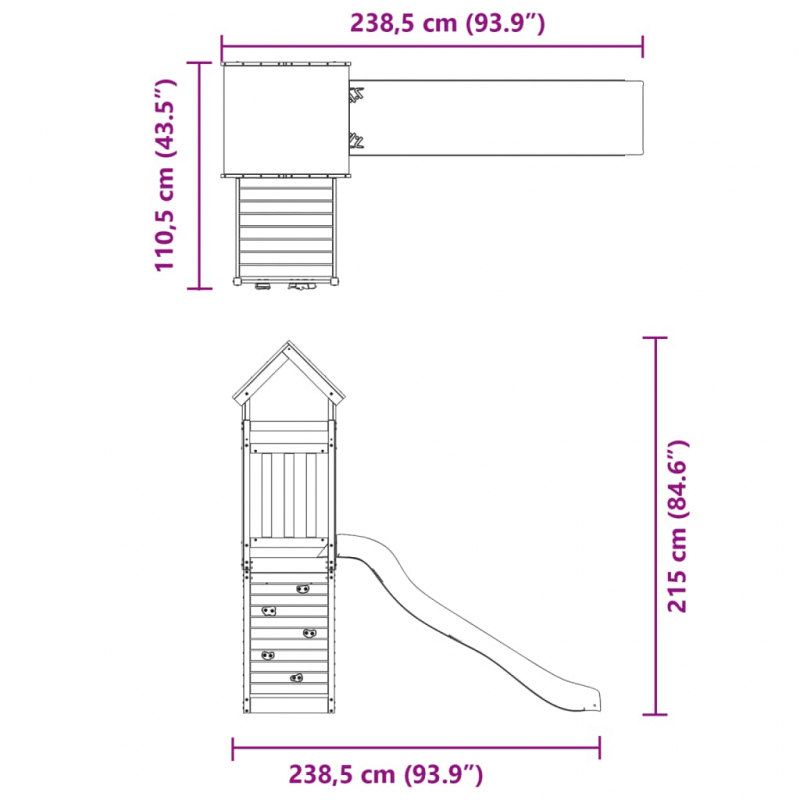 Spielturm Massivholz Douglasie