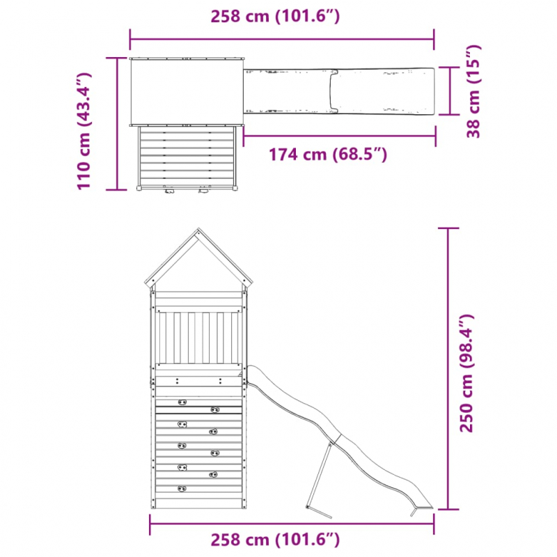 Spielturm Imprägniertes Kiefernholz