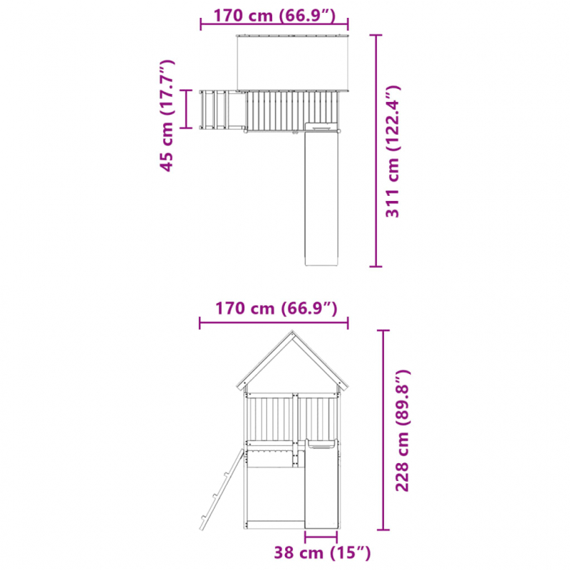 Spielturm Massivholz Douglasie