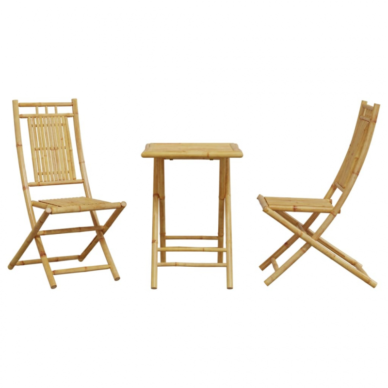 3-tlg. Bistro-Set Bambus