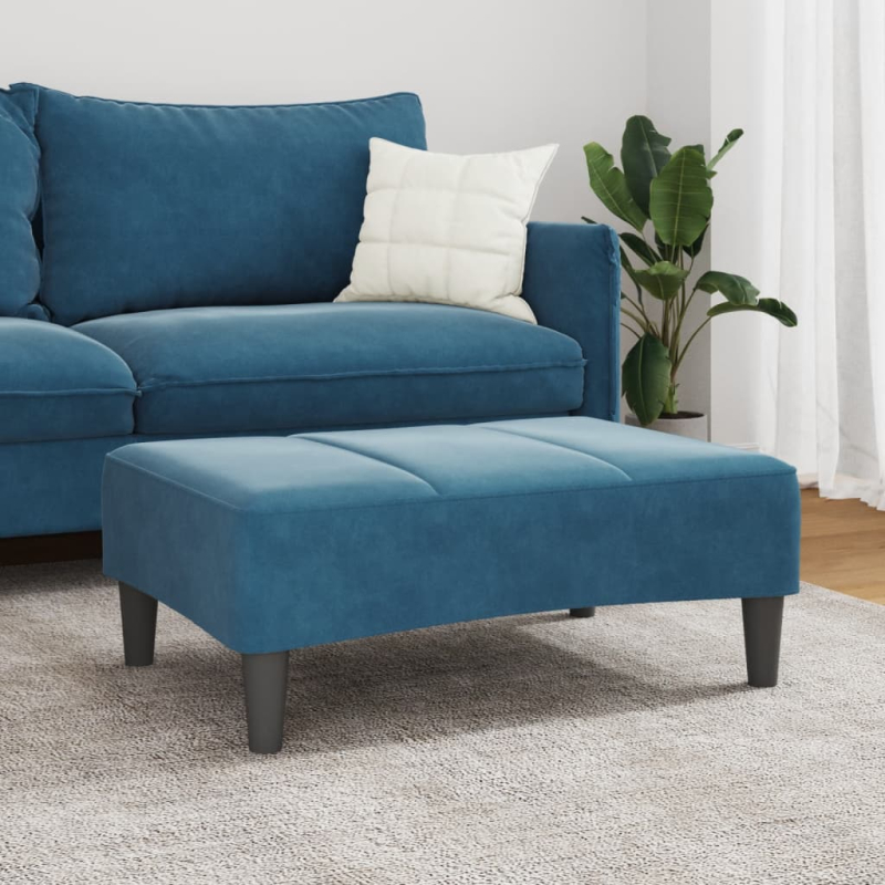 Fußhocker Blau 77x55x31 cm Samt