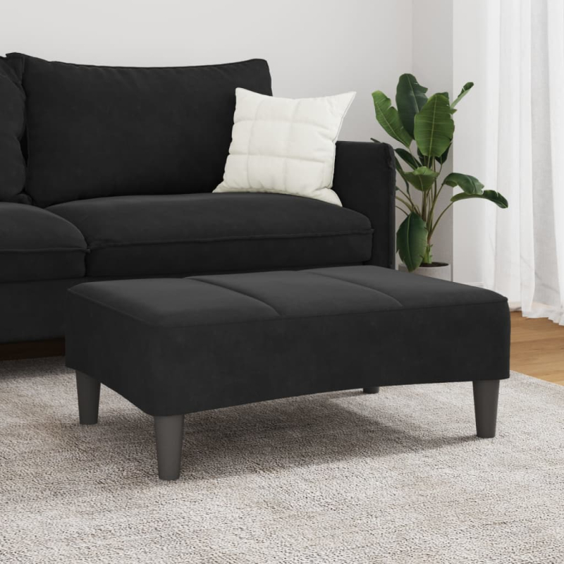 Fußhocker Schwarz 77x55x31 cm Samt