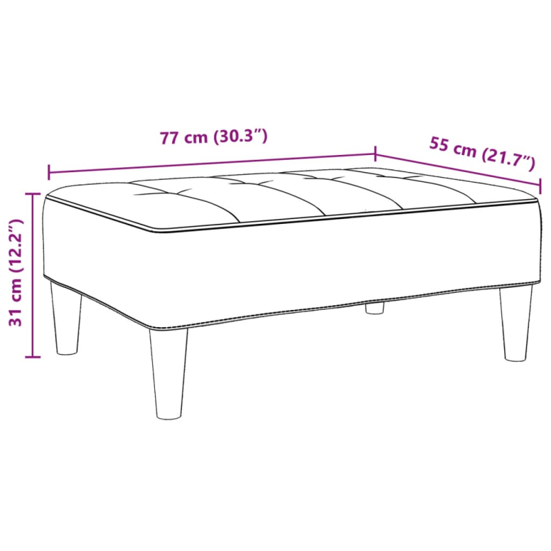 Fußhocker Dunkelgrau 77x55x31 cm Samt