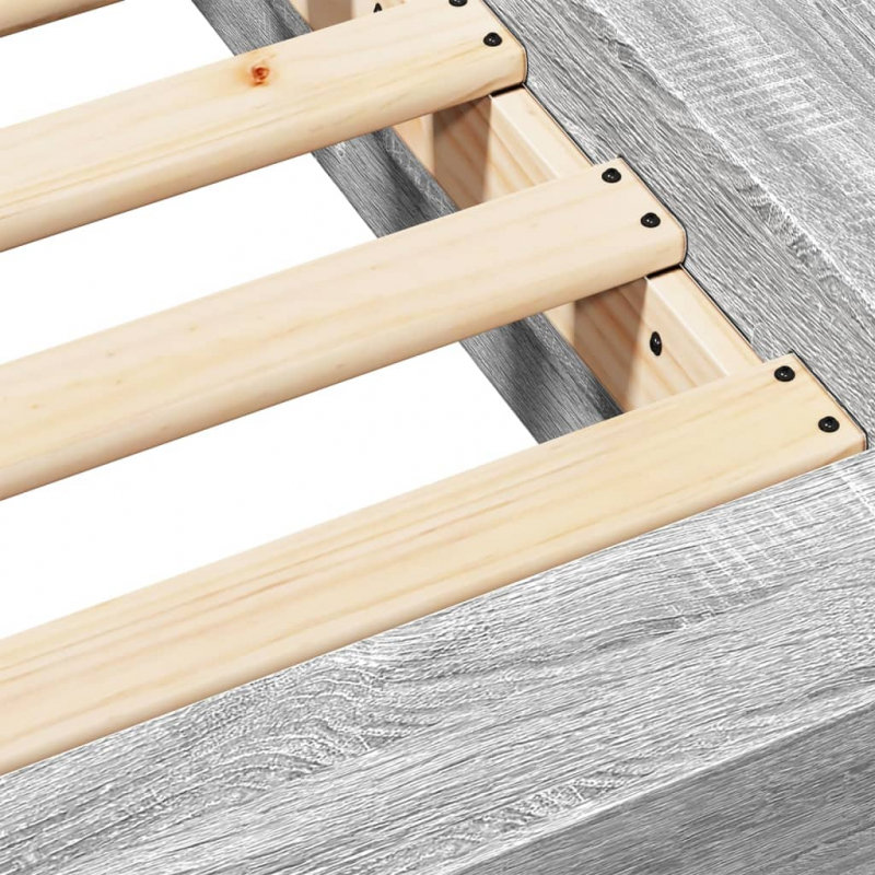 Bettgestell Grau Sonoma 100x200 cm Holzwerkstoff