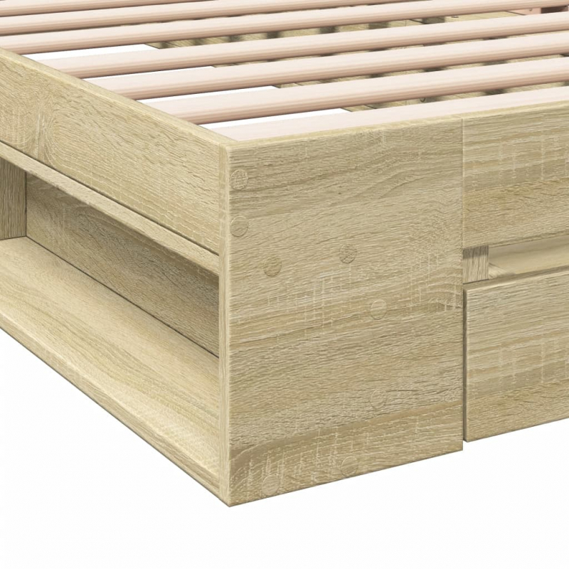 Bettgestell mit Schublade Sonoma-Eiche 90x190 cm Holzwerkstoff