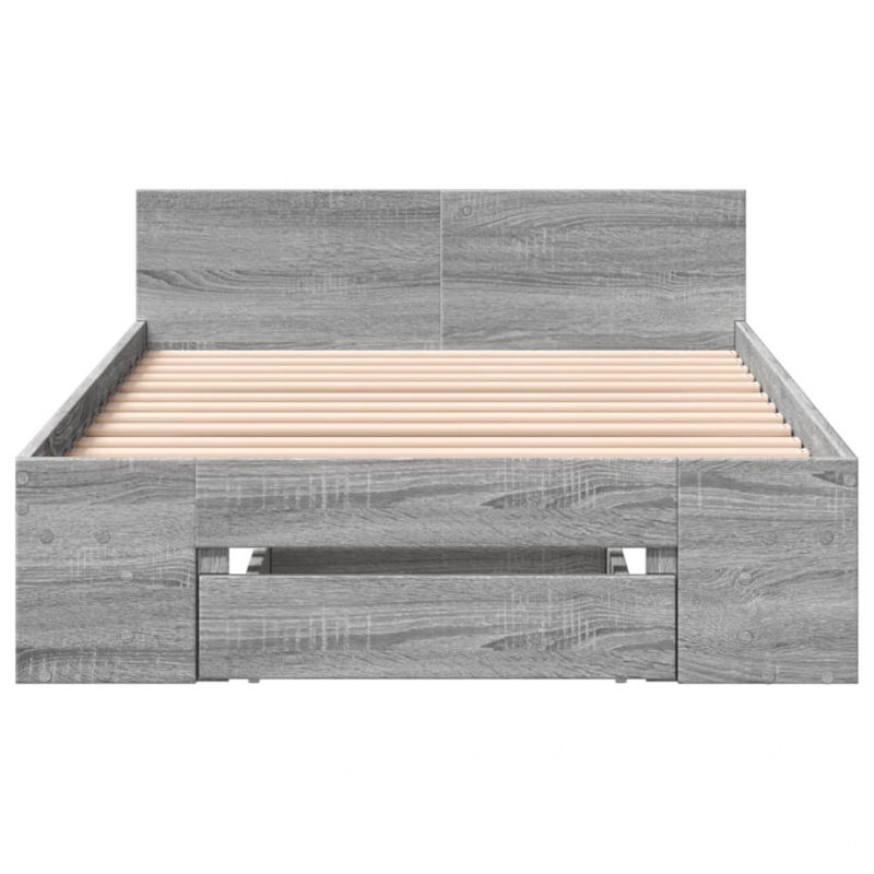 Bettgestell mit Schublade Grau Sonoma 90x190 cm Holzwerkstoff