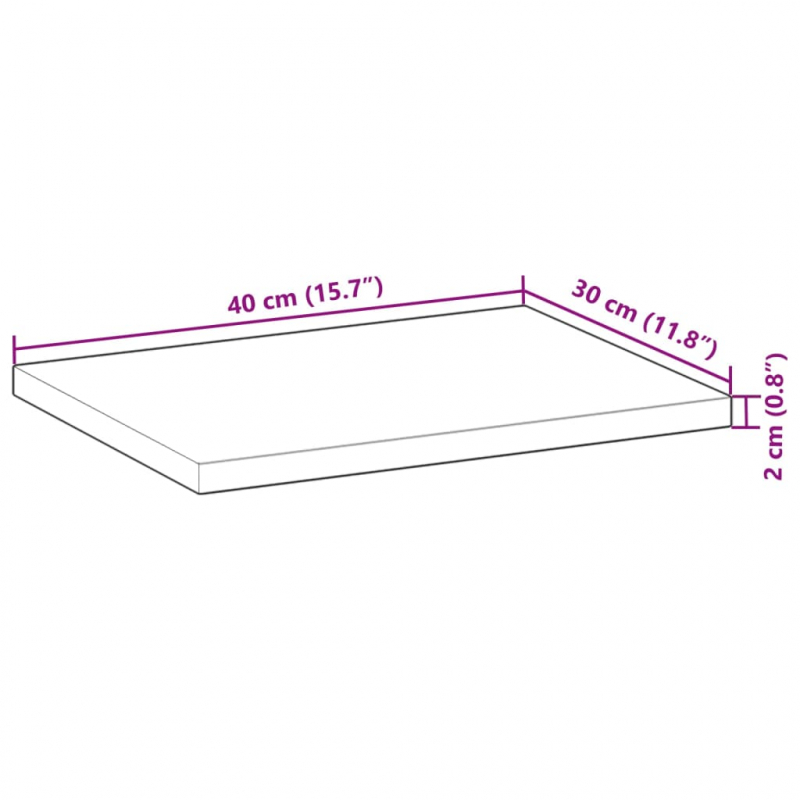 Schweberegal 40x30x2 cm Massivholz Akazie Unbehandelt