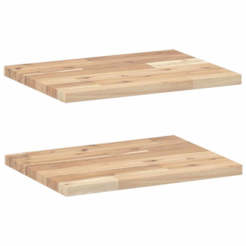 Schweberegale 2 Stk. 40x30x2 cm Massivholz Akazie Unbehandelt