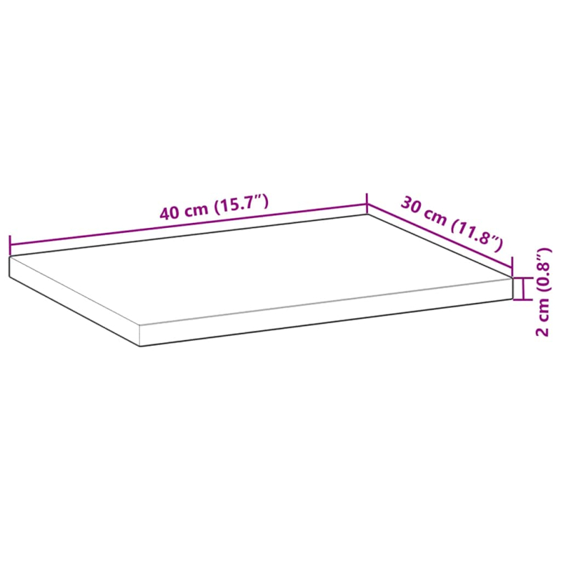 Schweberegale 2 Stk. 40x30x2 cm Massivholz Akazie Unbehandelt