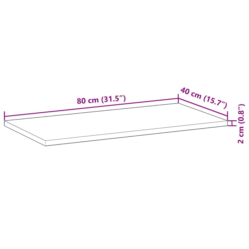 Schweberegale 2 Stk. 80x40x2 cm Massivholz Akazie Unbehandelt