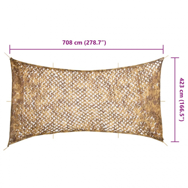 Tarnnetz mit Aufbewahrungstasche 708x423 cm Sandfarbe