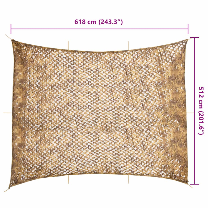 Tarnnetz mit Aufbewahrungstasche 618x512 cm Sandfarbe