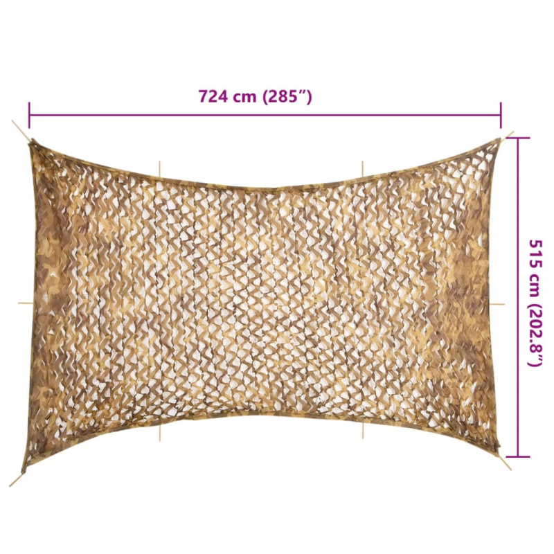 Tarnnetz mit Aufbewahrungstasche 724x515 cm Sandfarbe