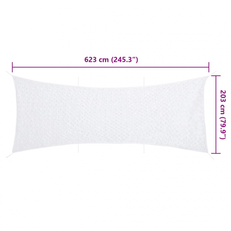 Tarnnetz mit Aufbewahrungstasche 623x203 cm Weiß