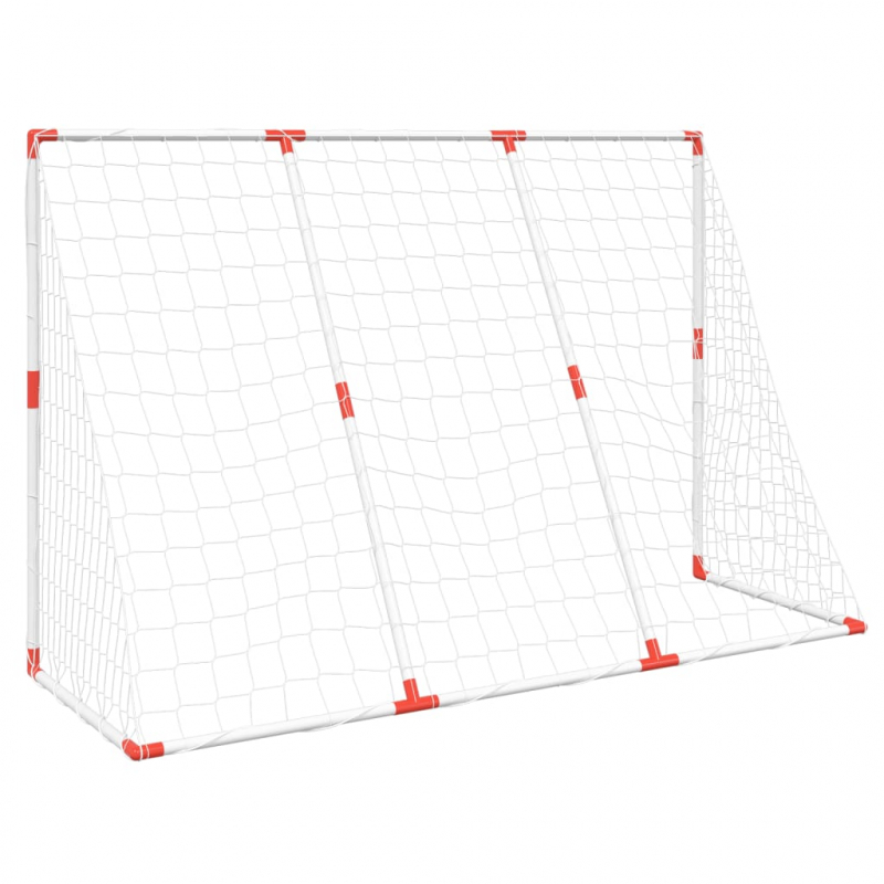 Fußballtor für Kinder mit Bällen 2-in-1 Weiß 184x64x124 cm