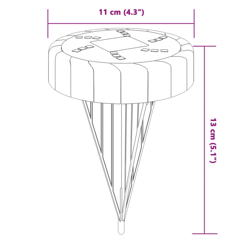 Solar-Bodenleuchten mit Erdspieß 12 Stk. Warmweiß