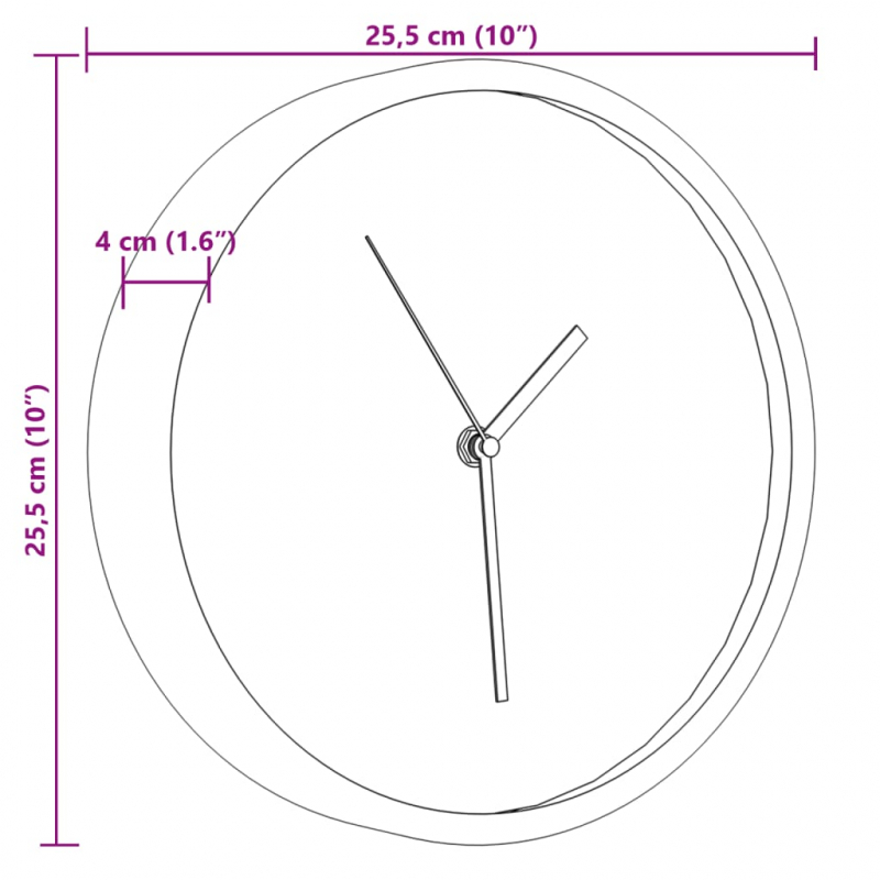 Wanduhr Rosa Ø25,5 cm Polystyren und Glas