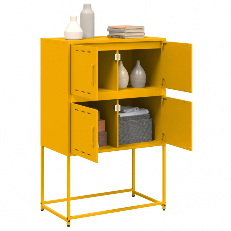 Sideboard Senfgelb 68,5x38,5x107 cm Stahl