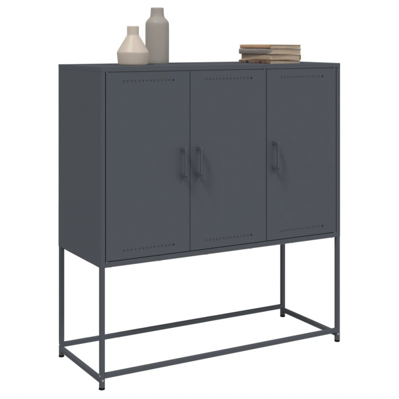 Highboard Anthrazit 100,5x39x107 cm Stahl