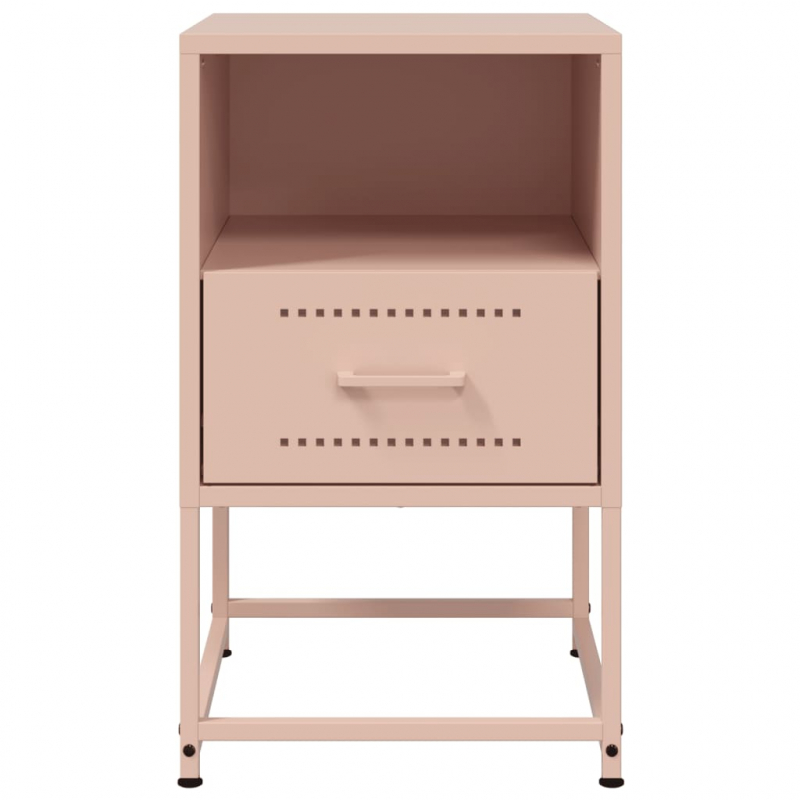 Nachttische 2 Stk. Rosa 36x39x60,5 cm Stahl