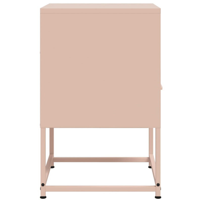 Nachttische 2 Stk. Rosa 36x39x60,5 cm Stahl