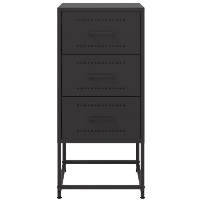 Nachttische 2 Stk. Schwarz 36x39x78 cm Stahl