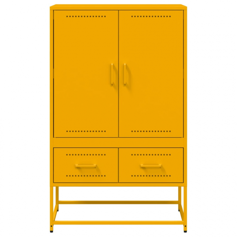 Highboard Senfgelb 68x39x111,5 cm Stahl