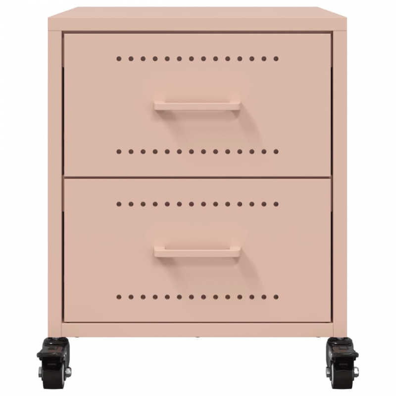 Nachttische 2 Stk. Rosa 36x39x43,5 cm Stahl
