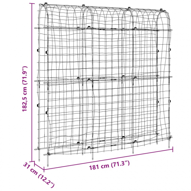 Pflanzennetz U-Rahmen 181x31x182,5 cm Stahl